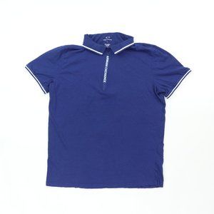 Armani Exchange Men Large 1/4 Zip Polo Shirt Spell